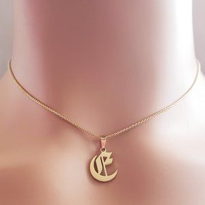 Initial E Gold Necklace
